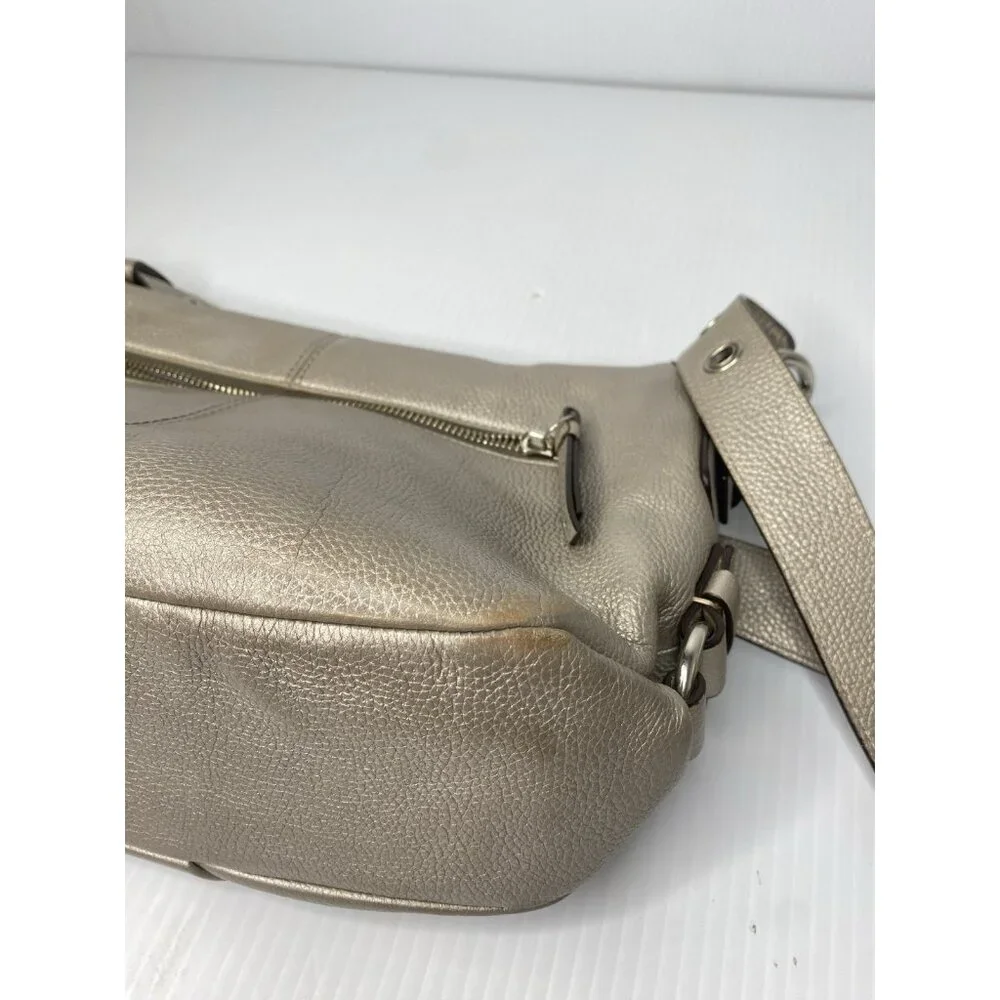 Coach Flap Legacy Flap Silver Pebbled Leather Shoulder Purse F15170 Vintage Y2K